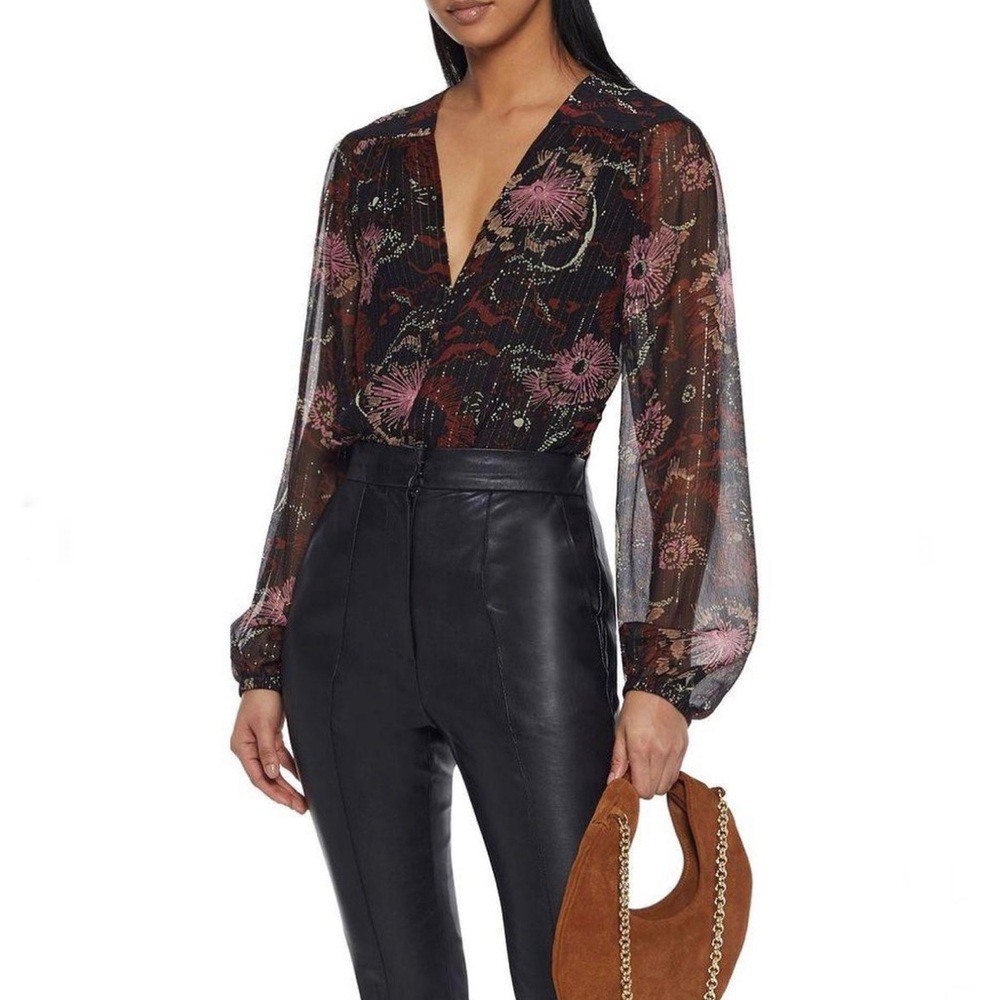 A.L.C. Mac Printed Metsilk-Blend Chiffon Blouse